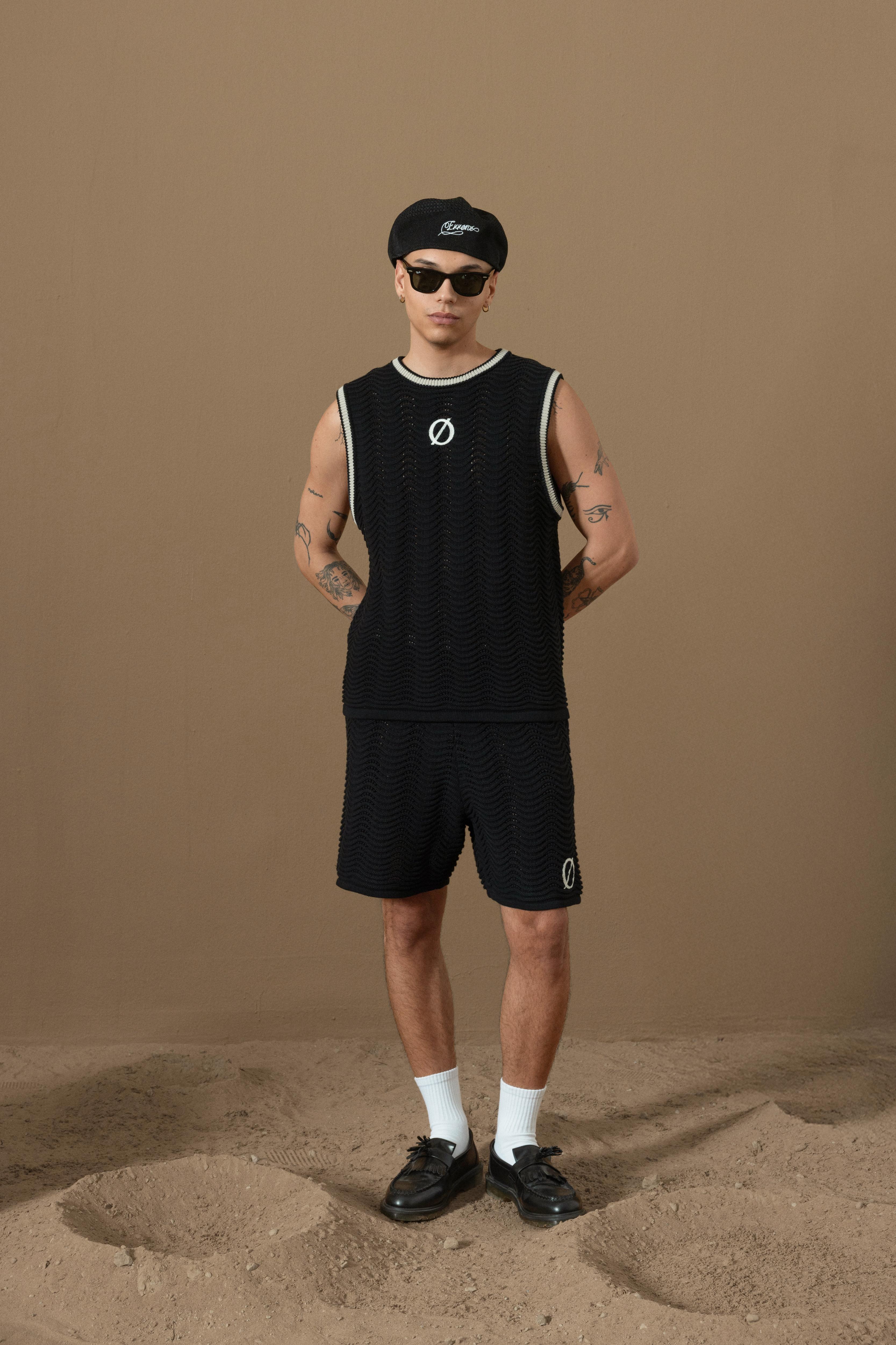 SPICA KNIT TANK TOP - BLACK