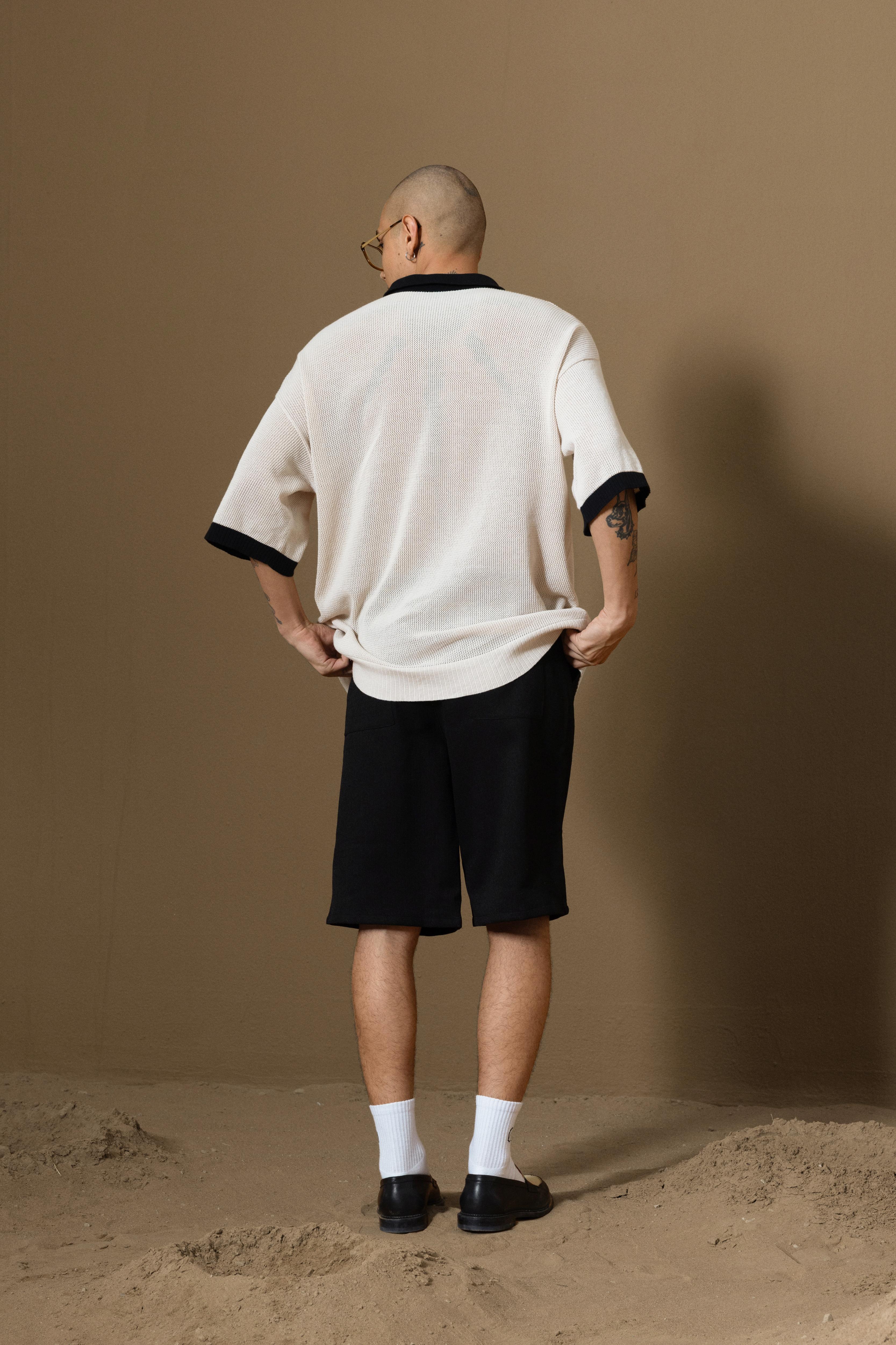MIRA KNIT POLO - BEIGE