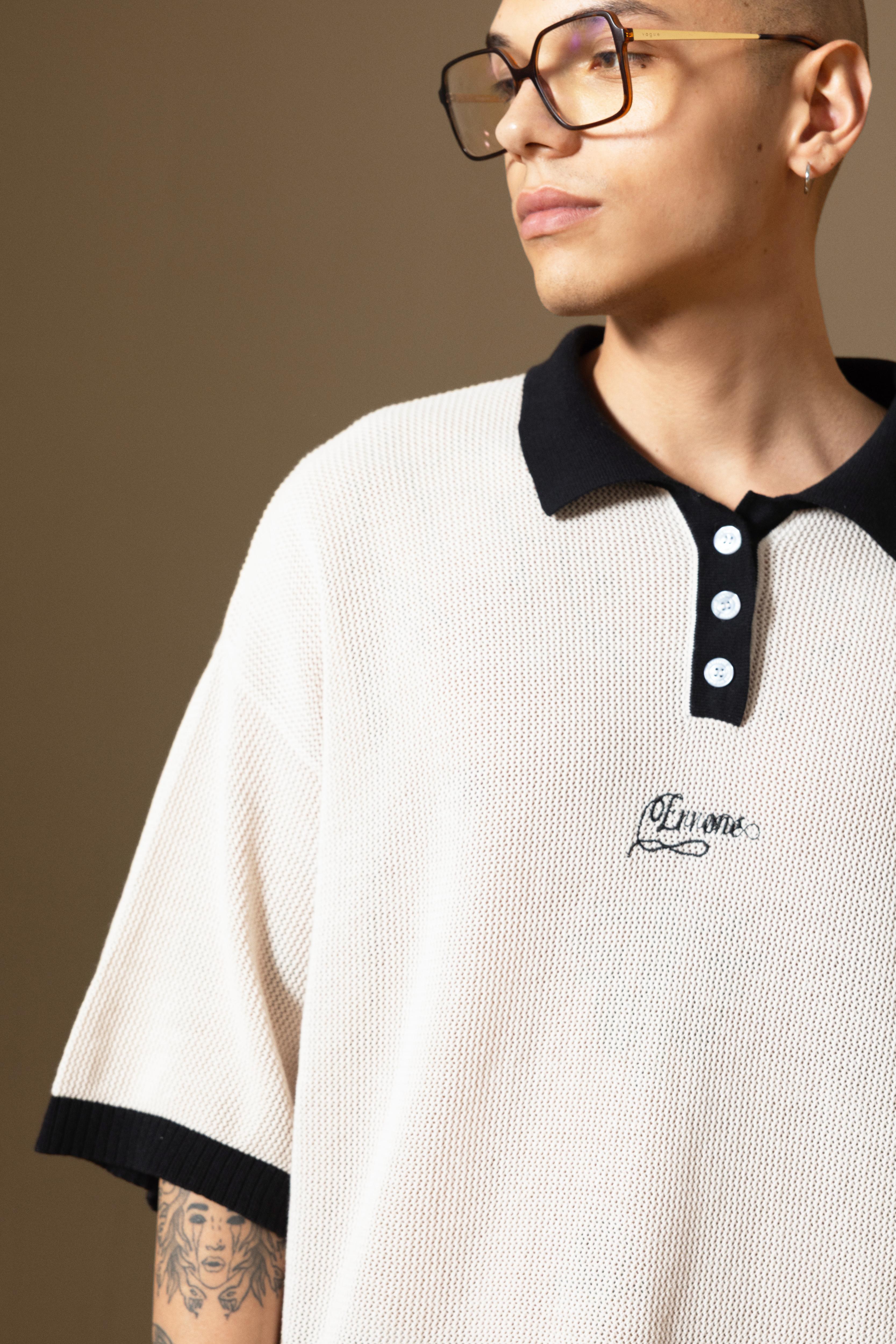 MIRA KNIT POLO - BEIGE