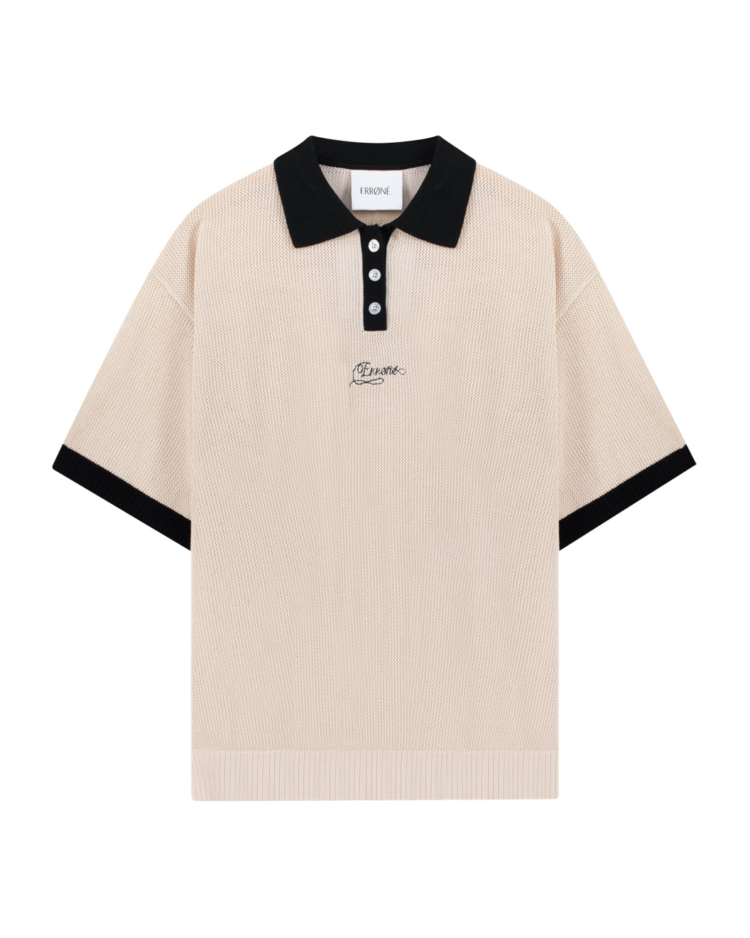 MIRA KNIT POLO - BEIGE