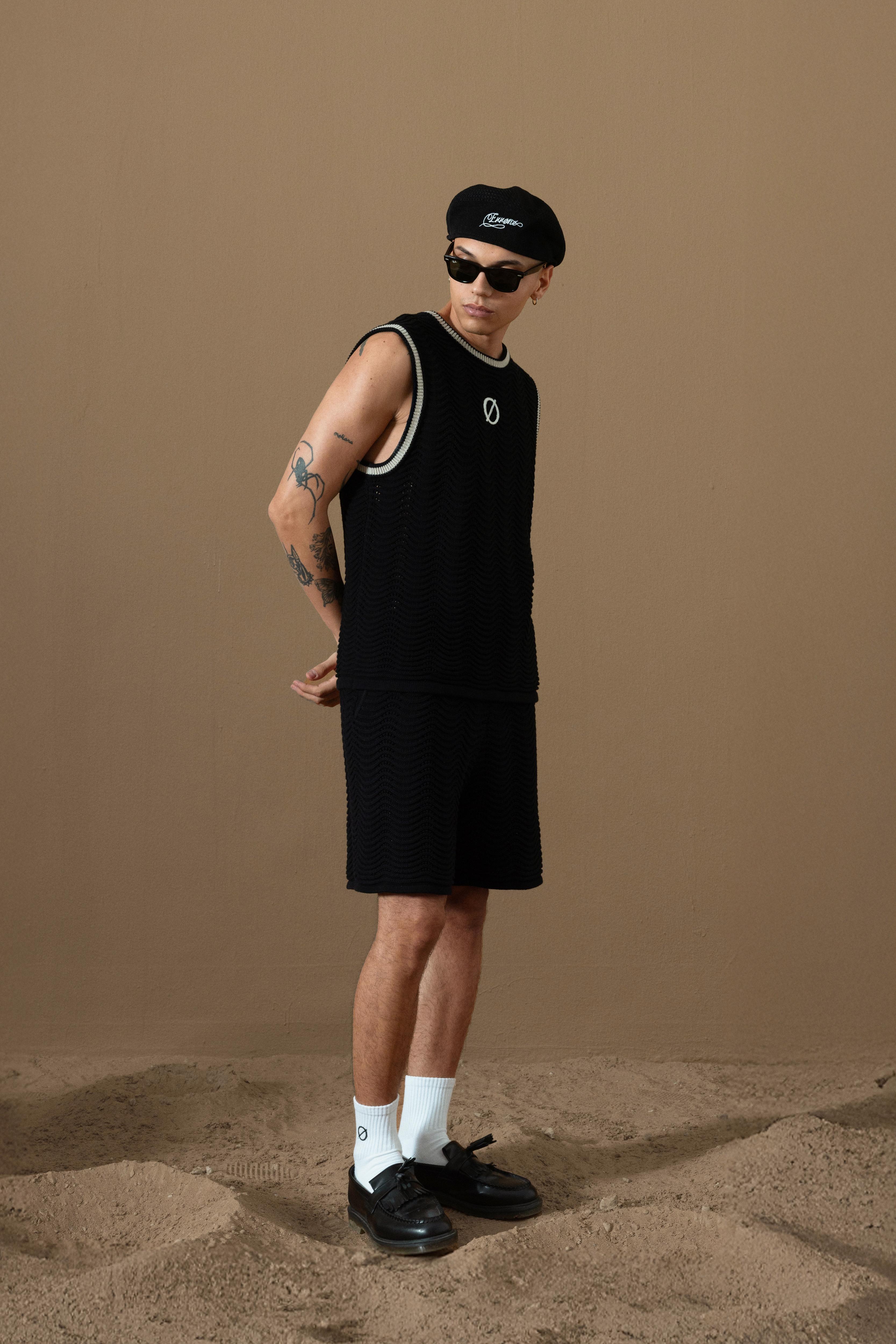 SPICA KNIT TANK TOP - BLACK