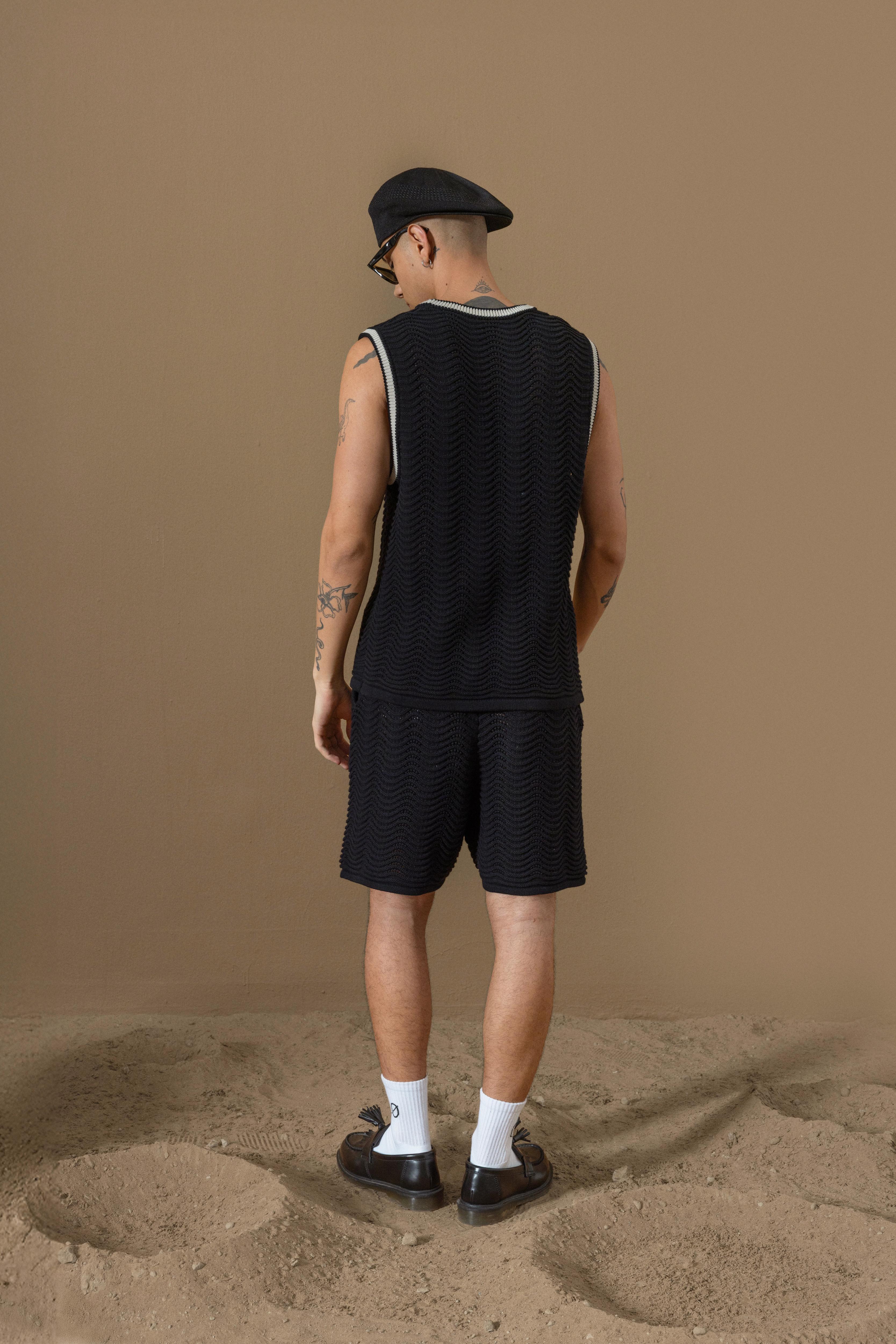 SPICA KNIT TANK TOP - BLACK